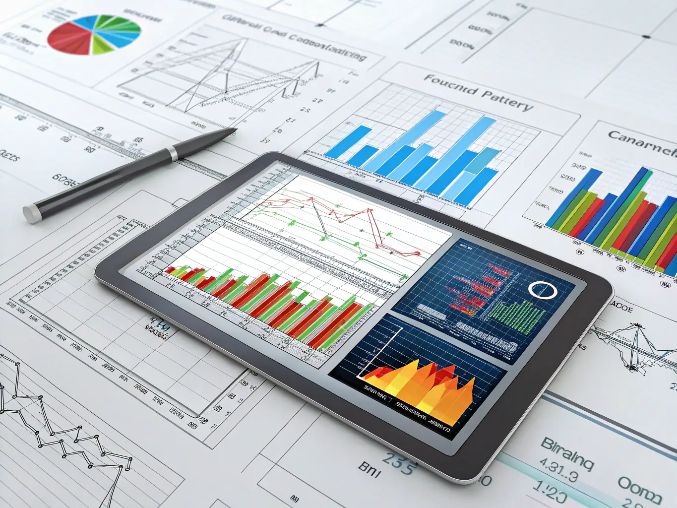 An image of a financial chart overlaid on a blueprint, symbolizing transparent pricing and budget management.